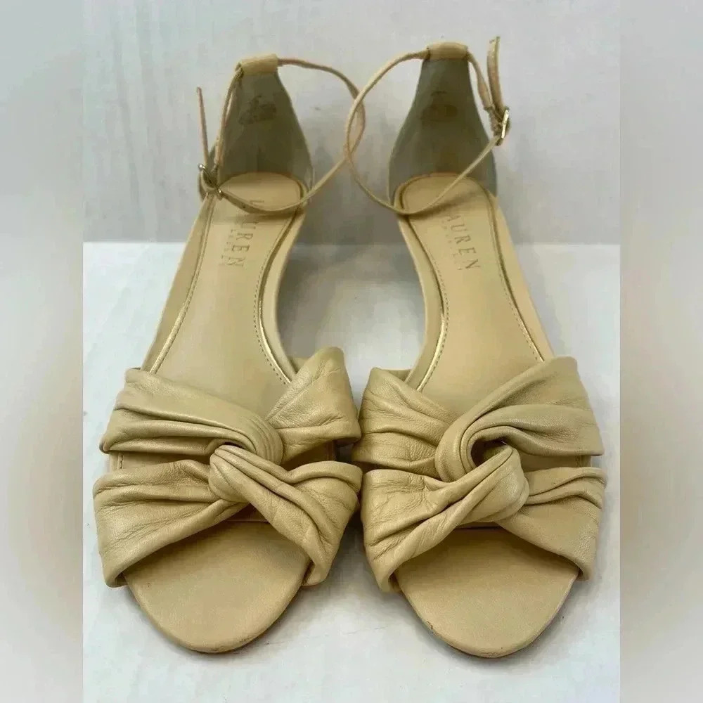 Ralph Lauren Cream color wedge sandals size 5B - Picture 3 of 11